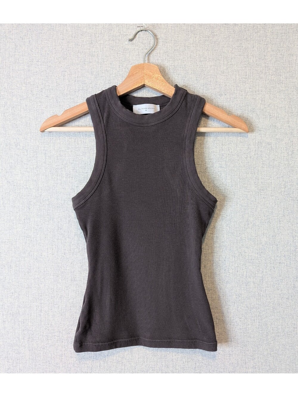 All Things Golden Luxe Rib cutaway tank top